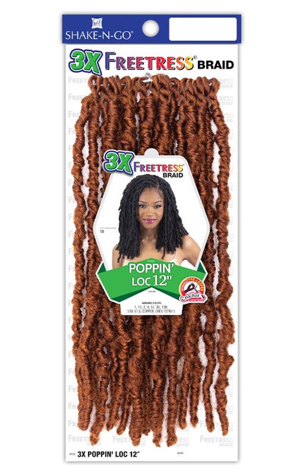 SHAKE N GO FreeTress Synthetic Hair Crochet Braids - 3X POPPIN' LOC 12 image 3