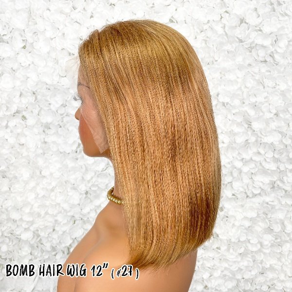 BOMB HAIR 100% Human Hair 13X5 Lace Frontal Bob Wig 12 (27)_3