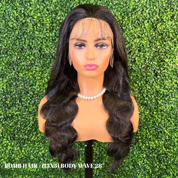 BOMB HAIR 100% Human Hair 13X5 Lace Frontal Wig - Body Wave 18- 32_1