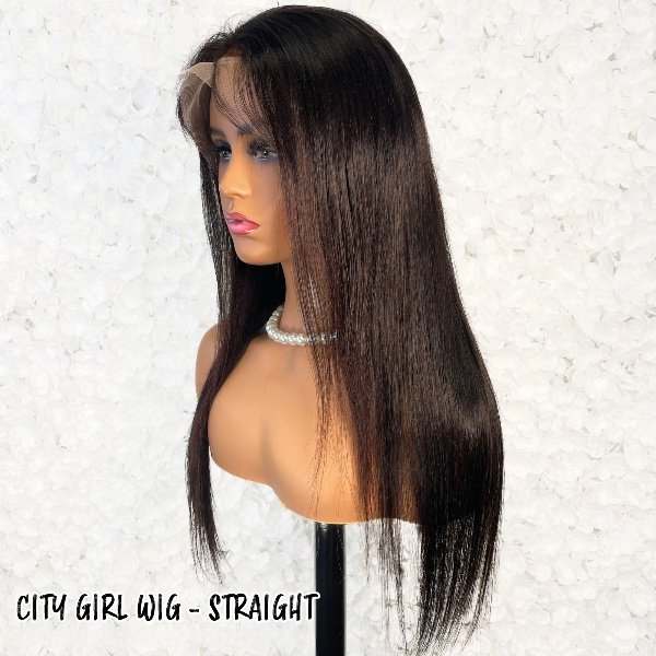 CITY GIRL 100% Human Hair 13x4 Frontal Wig - Straight 18- 26_1