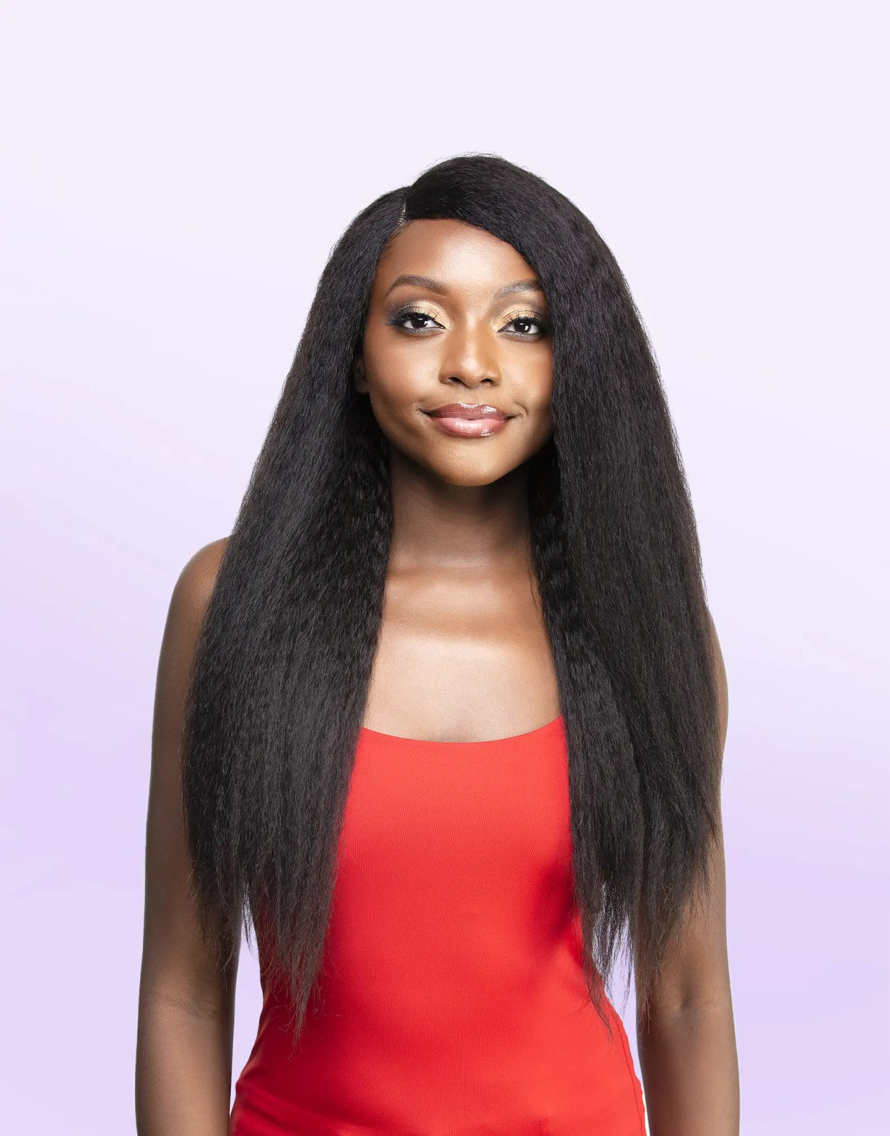 LA FLARE 100% Human Hair Lace Wig - Kinky Sidepart_1