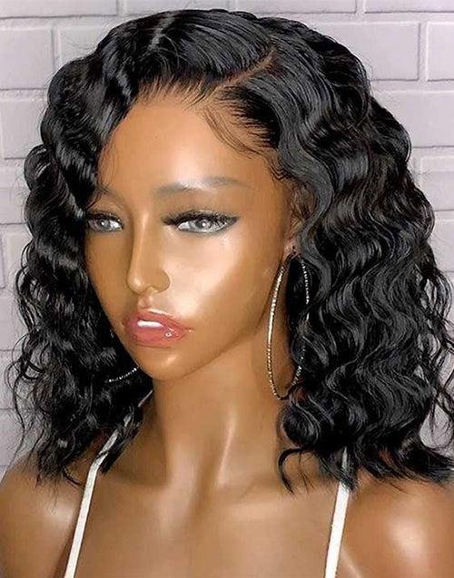 LOVE GRACE 100% Human Hair Lace Front Wig - Deep Wave Bob_5