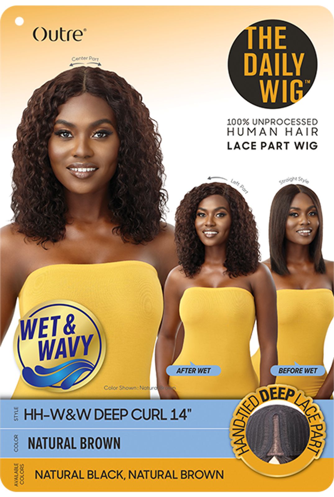 OUTRE The Daily Wig 100% Unprocessed Human Hair Lace Part HH-Wet & Wavy - Deep Curl 14_7