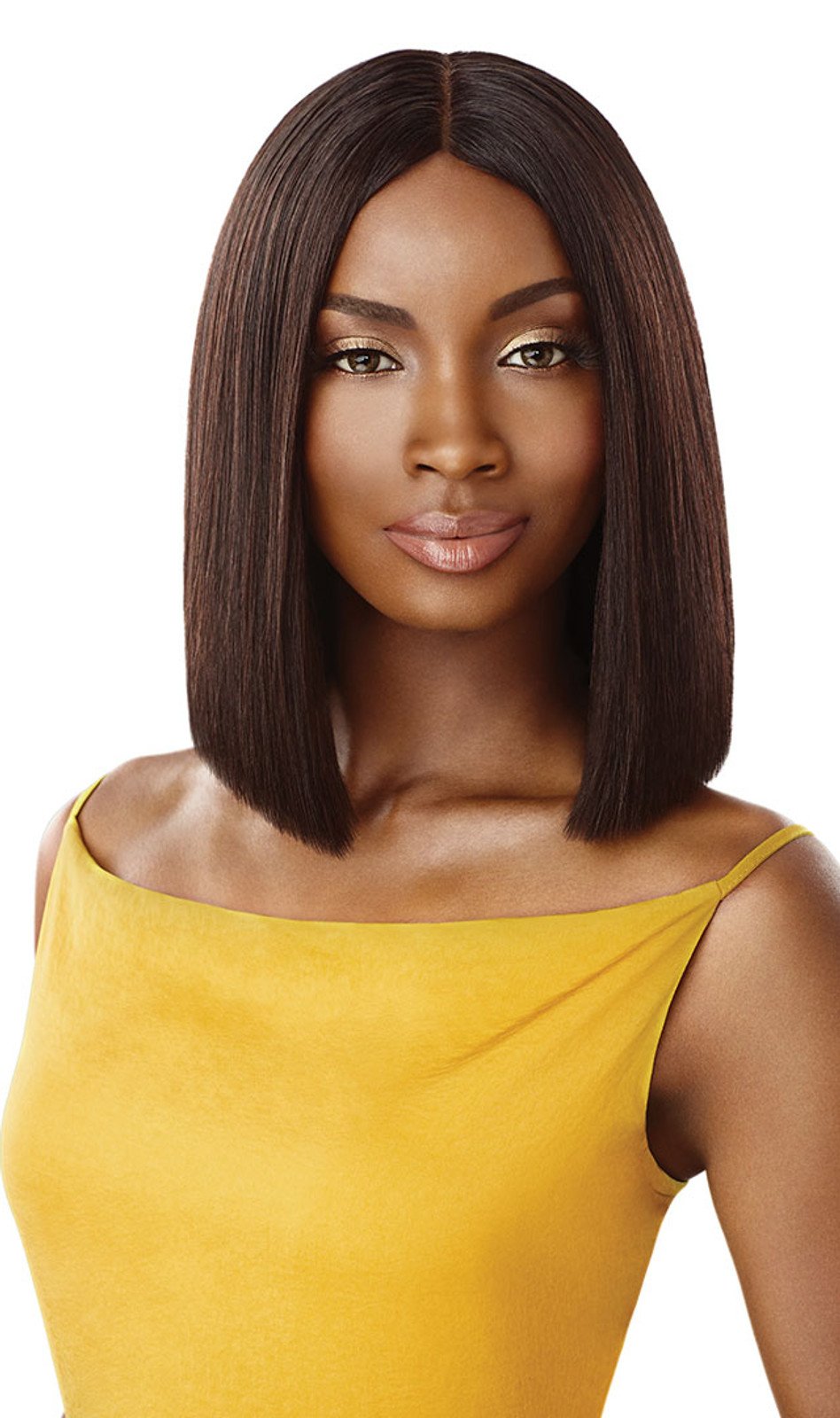 Outre The Daily Wig 100% Unprocessed Human Hair Lace Part Wig Straight Blunt Cut Bob 12 inches