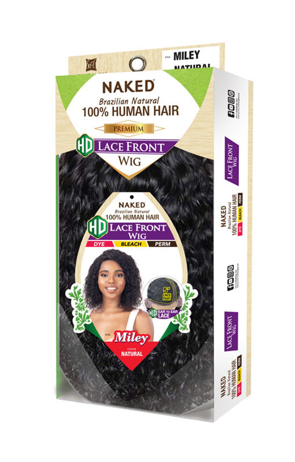 SHAKE N GO Naked 100% Human Hair Lace Part Wig - MILEY_3
