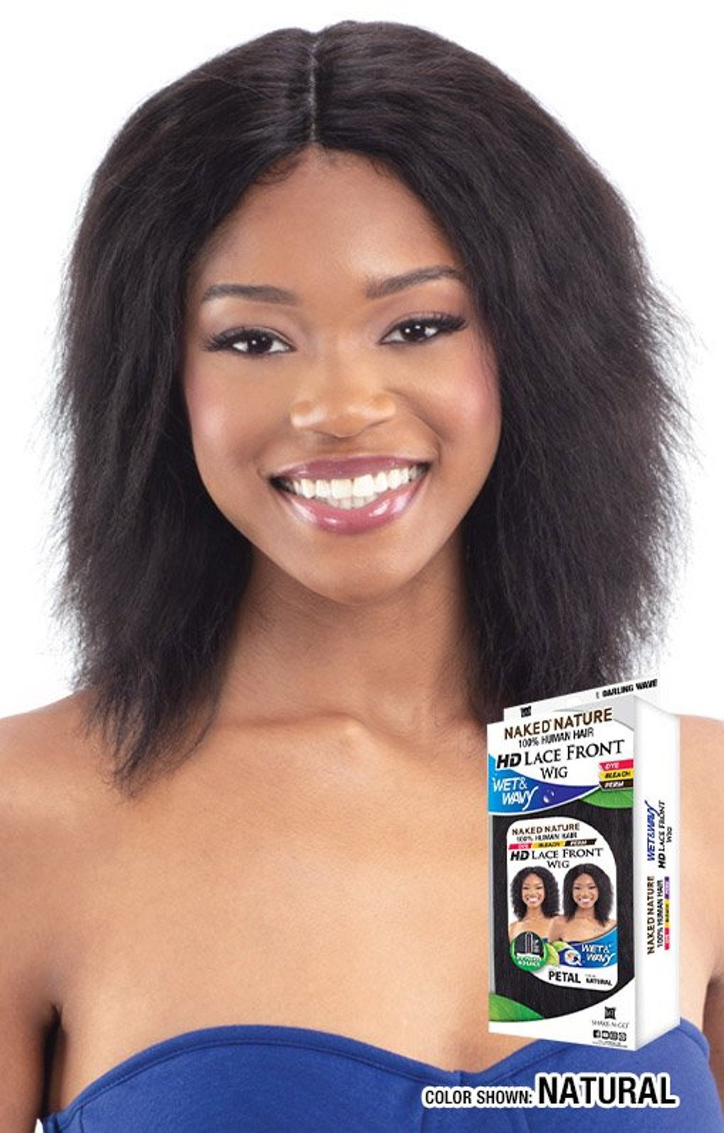 SHAKE N GO Naked Nature 100% Human Hair Wet & Wavy Lace Part Wig - PETAL_2