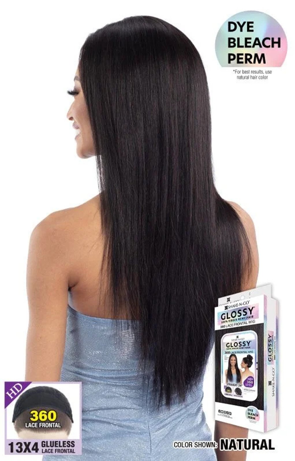SHAKE N GO Synthetic Glueless HD Lace Front Wig - Glossy Straight 24_3