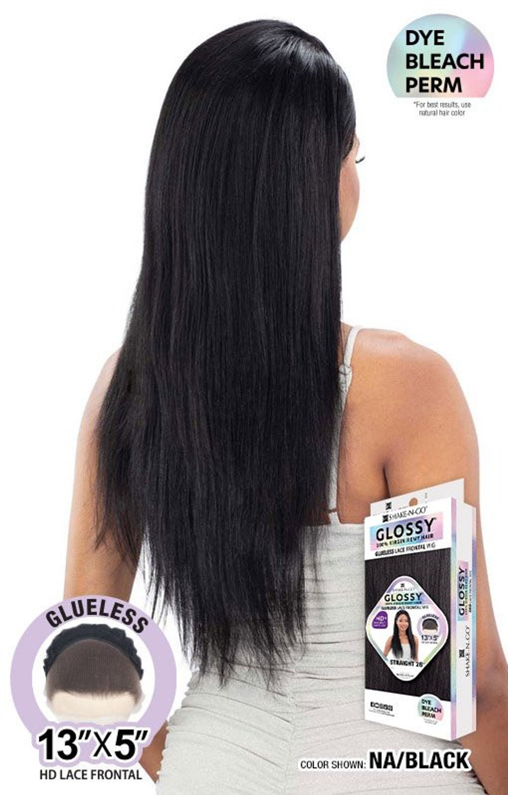 SHAKE N GO Synthetic Glueless HD Lace Front Wig - Glossy Straight 26_2