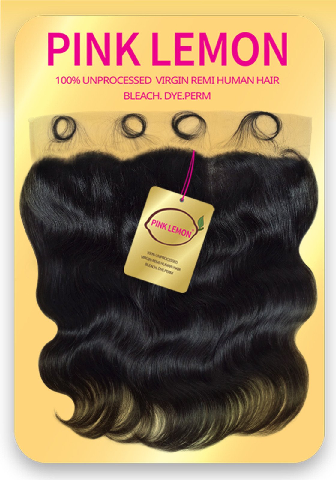 15A Pink Lemon 100% Human Hair 13x4 HD Full Lace Frontal Body Wave