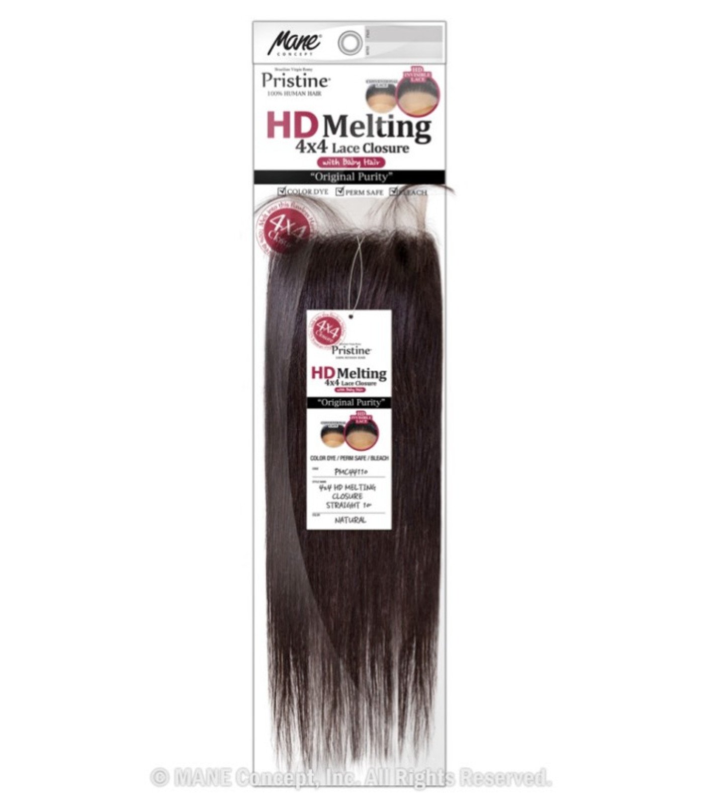 MANE CONCEPT Pristine 100% Human Hair 4X4 HD Transparent Closure - Straight (14-18)_1