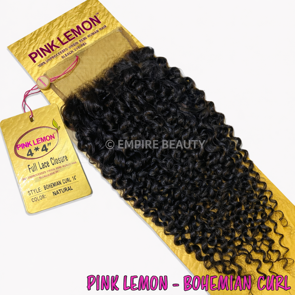 15A Pink Lemon 4X4 HD Full Lace Closure - Bohemian Curl