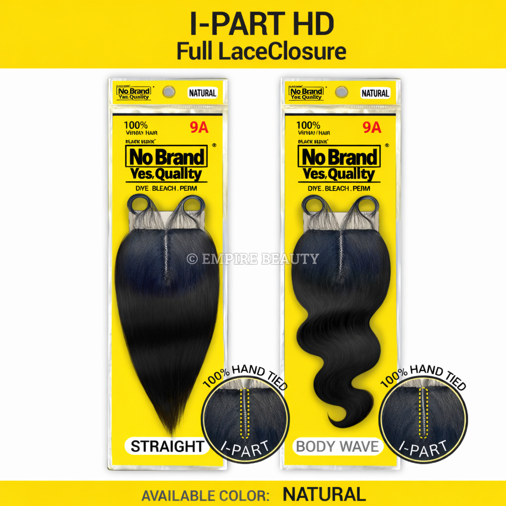9A No Name Brand Brazilian 100% Virgin Hair I-Part Full Lace Closure_1