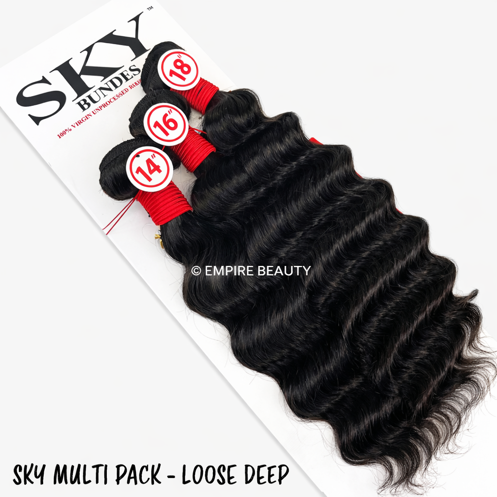 SKY 100% Virgin Human Hair Multi Pack - Loose Deep (10- 24)