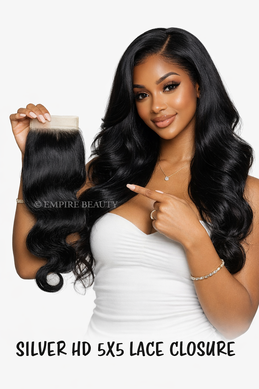 Silver-Unprocessed-100-Human-Hair-HD-5X5-Lace-Closure-Body-Wave-10-20