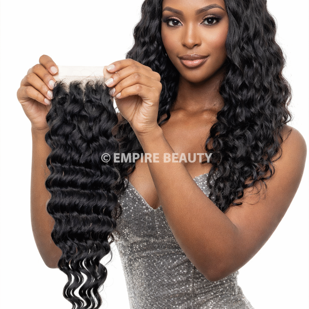 Silver Unprocessed 100% Virgin Remi Human Hair 4X4 HD Lace Closure - Deep Wave