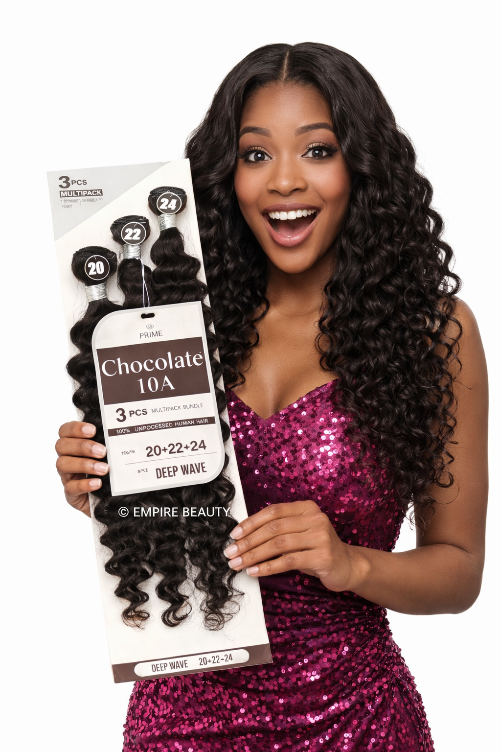 CHOCOLATE 10A Deep Wave Multipack 100% Natural Human Hair_1