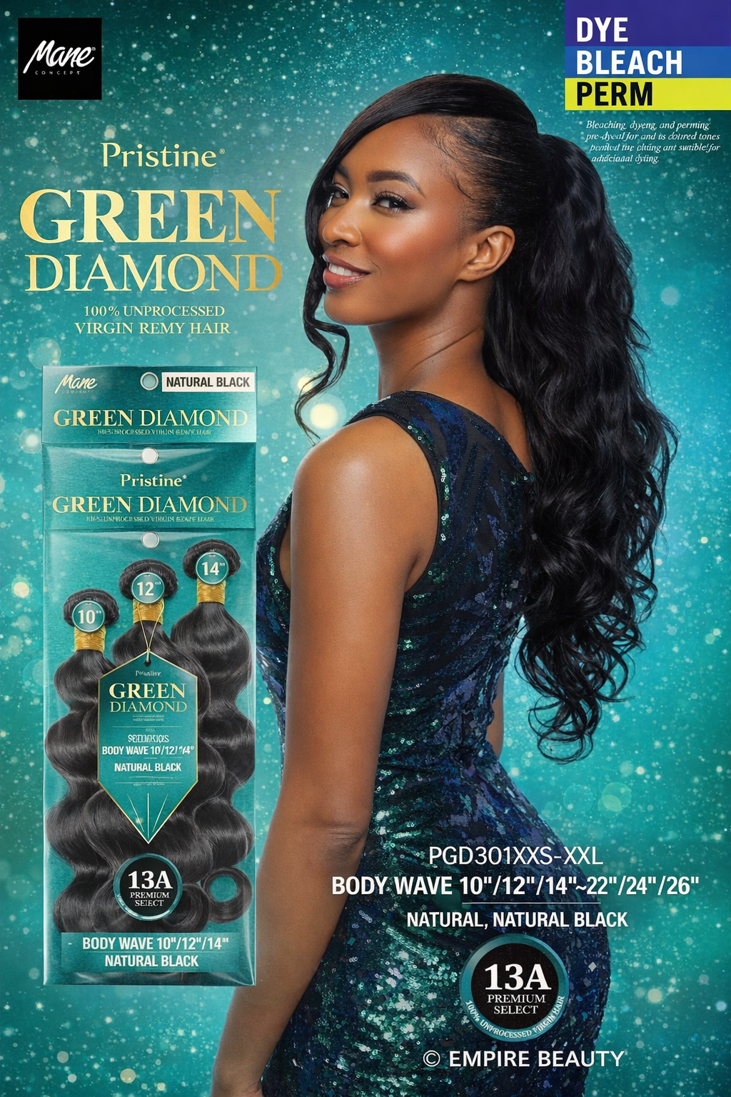 MANE CONCEPT Pristine 13A Green Diamond 100% Unprocessed Hair Multi Pack - Body Wave_2