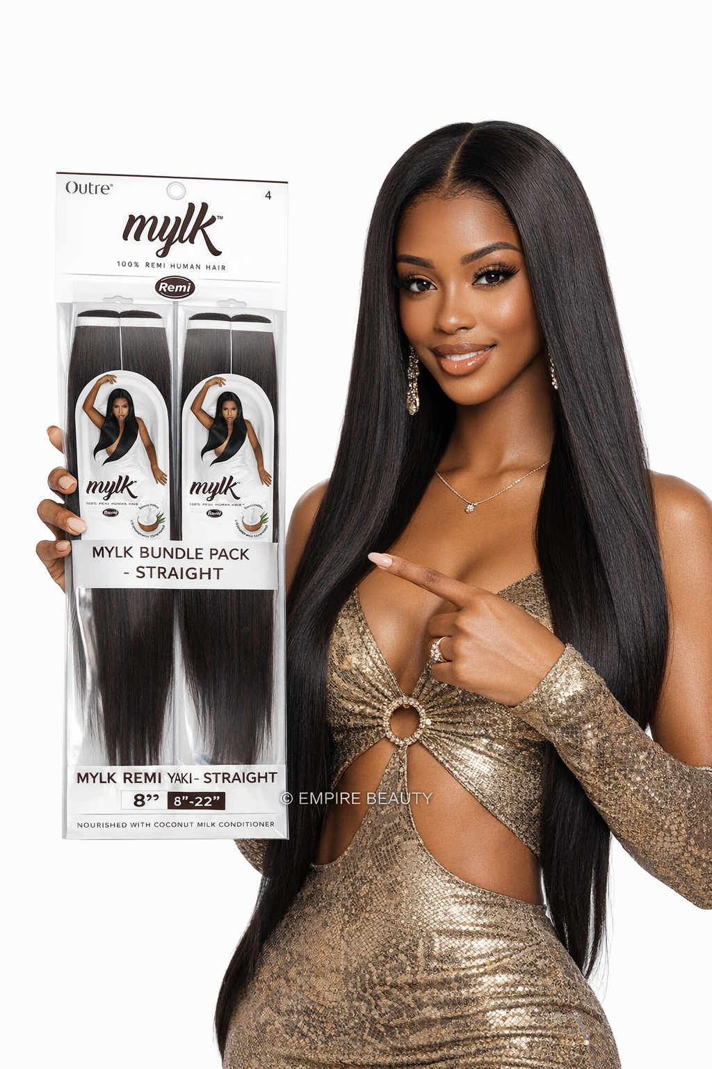 MYLK REMI YAKI 100% Human Hair Single Bundle - Straight (8' - 22)_1